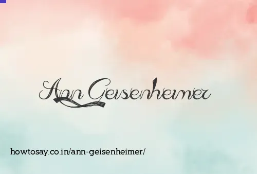 Ann Geisenheimer