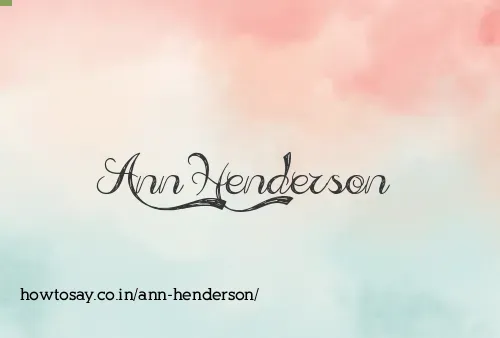 Ann Henderson