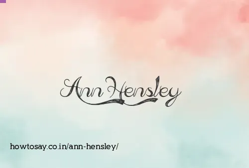 Ann Hensley