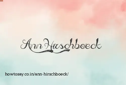 Ann Hirschboeck