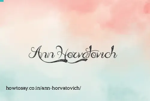 Ann Horvatovich