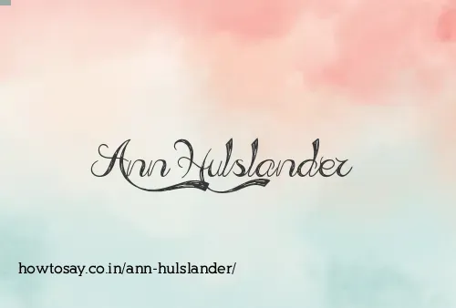 Ann Hulslander