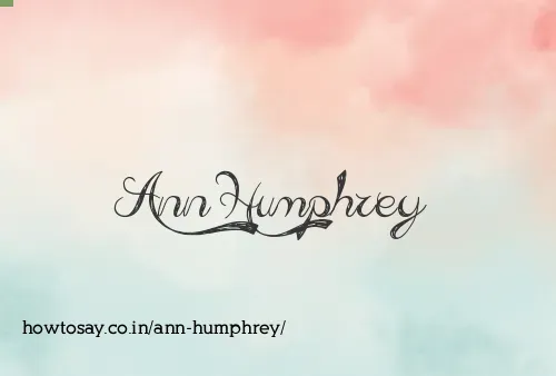 Ann Humphrey