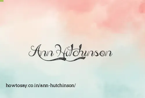 Ann Hutchinson
