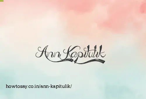 Ann Kapitulik