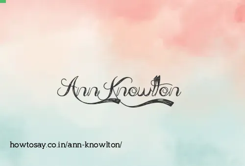 Ann Knowlton