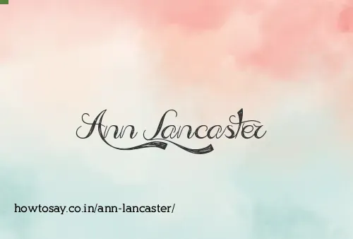 Ann Lancaster