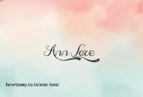 Ann Lore