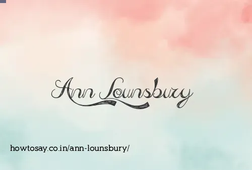 Ann Lounsbury
