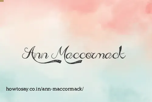 Ann Maccormack