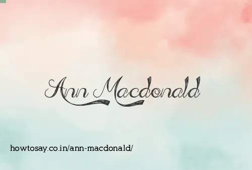 Ann Macdonald