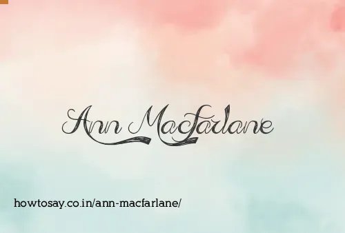 Ann Macfarlane