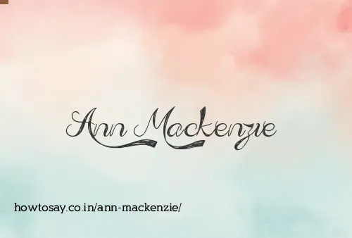 Ann Mackenzie