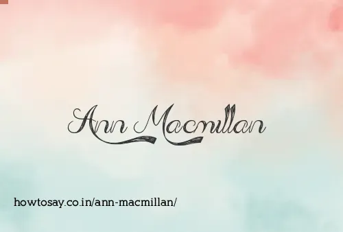 Ann Macmillan