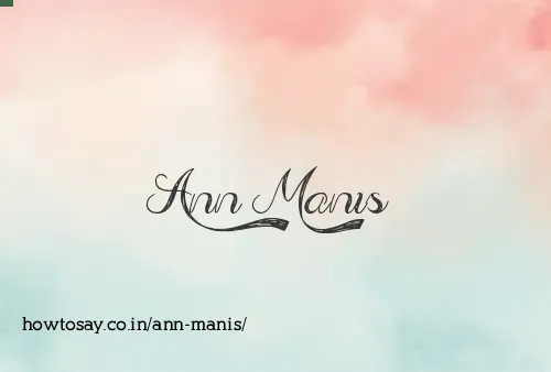 Ann Manis