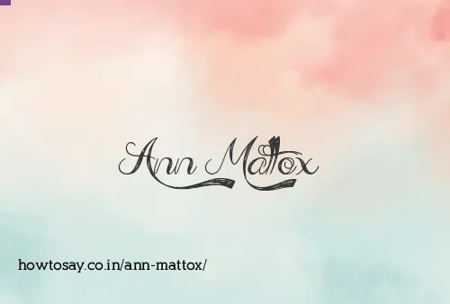 Ann Mattox