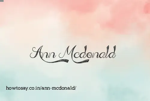 Ann Mcdonald
