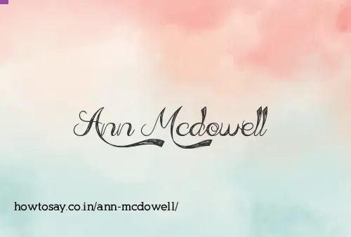 Ann Mcdowell