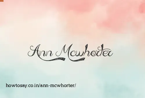 Ann Mcwhorter