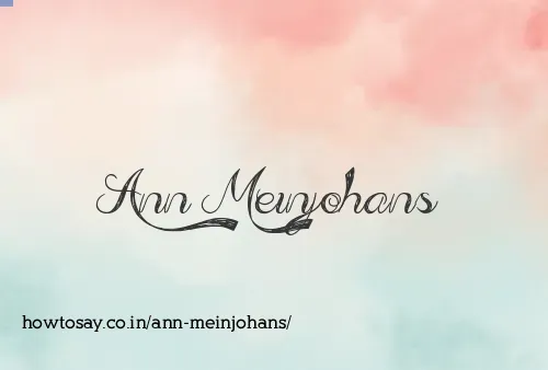 Ann Meinjohans