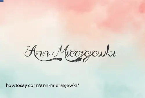 Ann Mierzejewki
