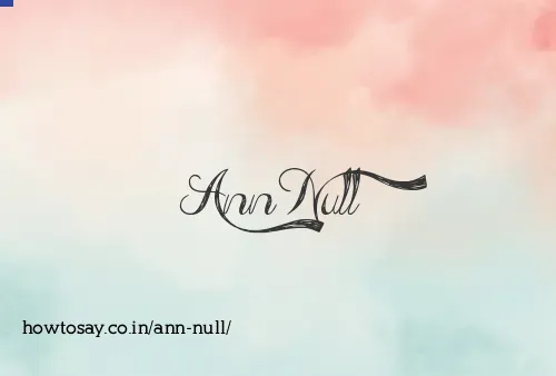 Ann Null