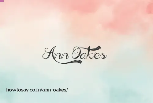 Ann Oakes