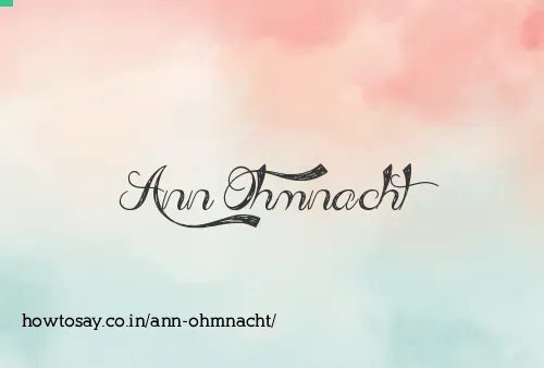 Ann Ohmnacht