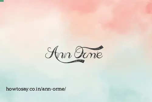 Ann Orme