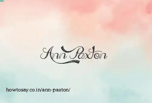 Ann Paxton