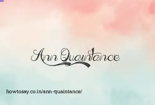 Ann Quaintance