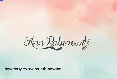 Ann Rabinowitz