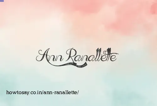 Ann Ranallette