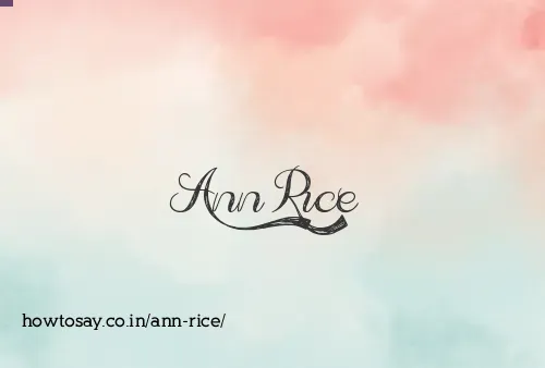Ann Rice