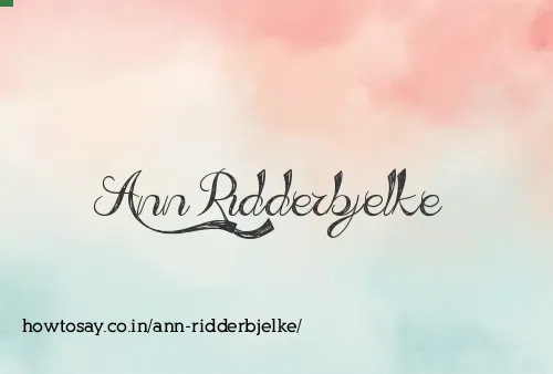 Ann Ridderbjelke