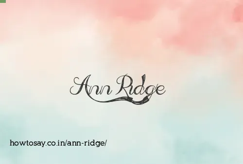 Ann Ridge