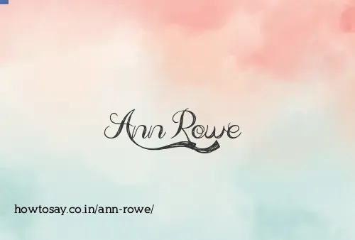 Ann Rowe