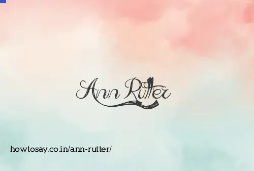 Ann Rutter