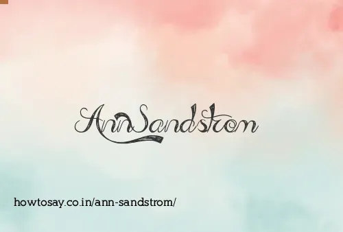 Ann Sandstrom