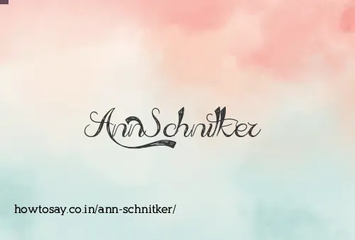 Ann Schnitker