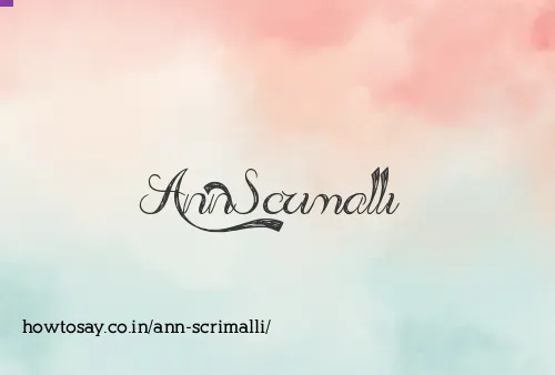Ann Scrimalli