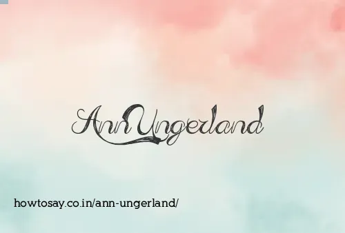 Ann Ungerland