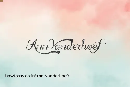 Ann Vanderhoef