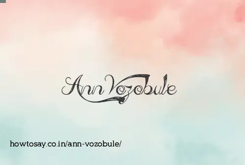 Ann Vozobule