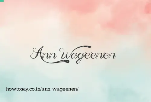 Ann Wageenen
