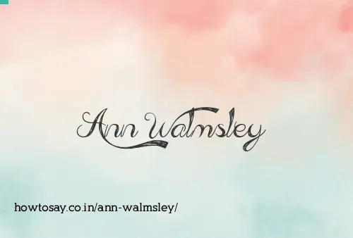 Ann Walmsley
