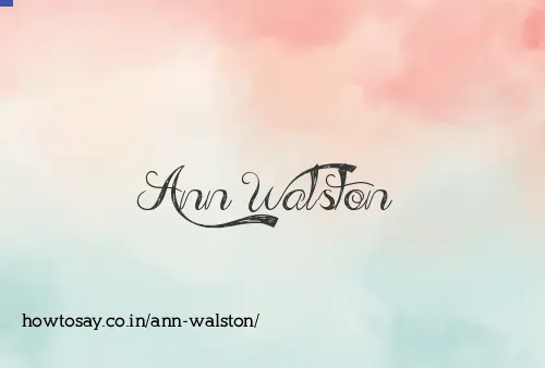 Ann Walston