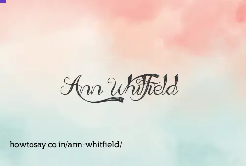 Ann Whitfield