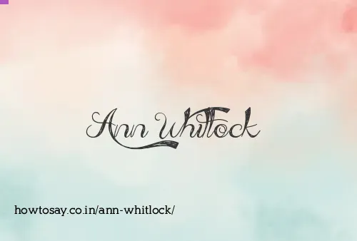 Ann Whitlock