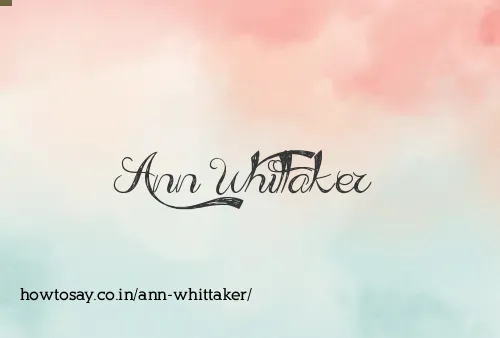 Ann Whittaker